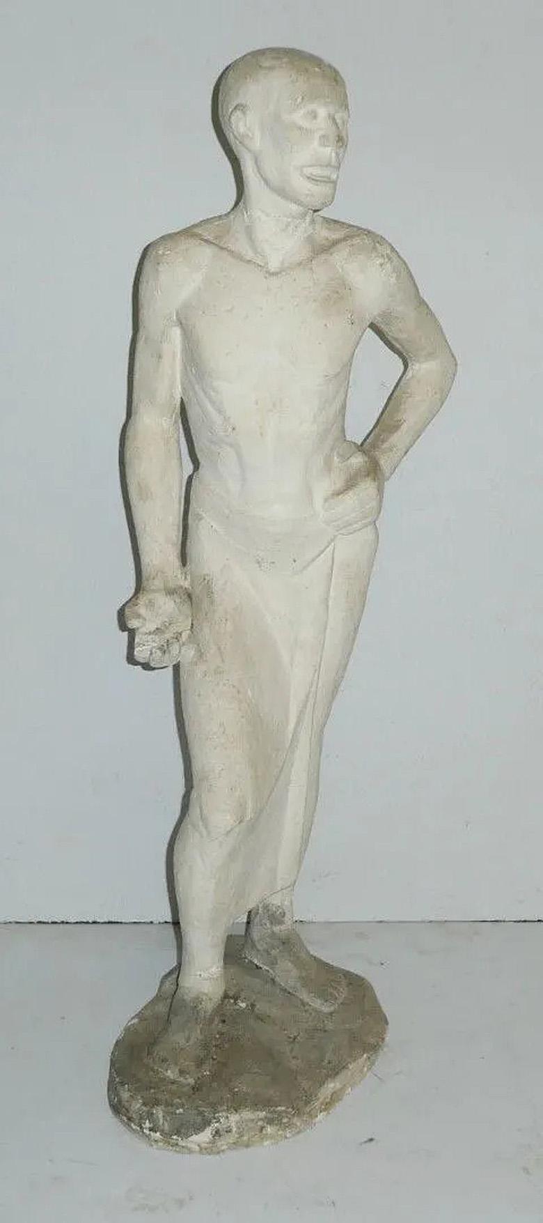 Metà XX secolo Louis Burton, scultura in gesso firmata e datata 44, Incidenti e perdite in vendita