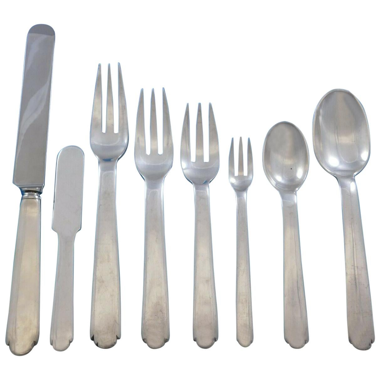 Louis C by Old Newbury Crafters Sterling Silver Flatware Set Service 99p Cartier
