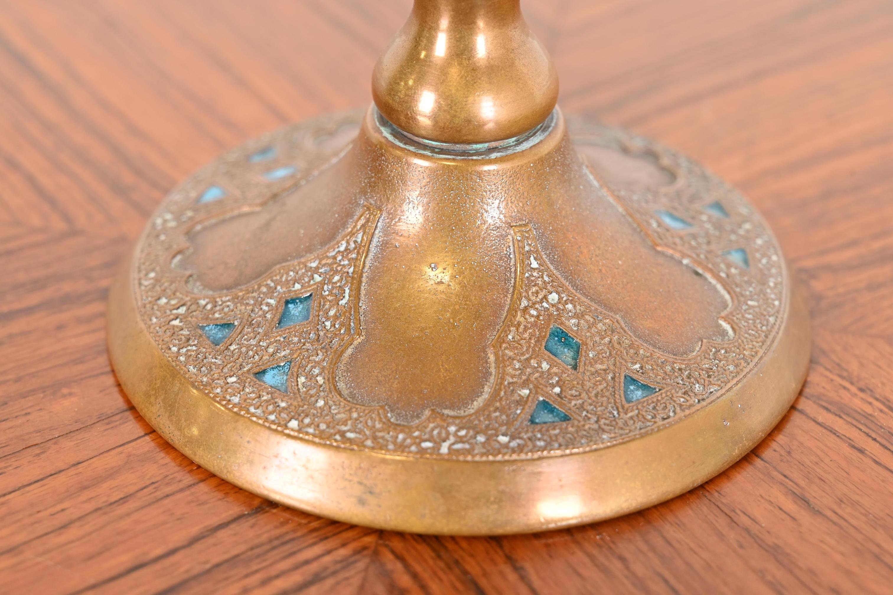 Louis C. Tiffany Furnaces Inc. Bronze Doré Enameled Vase 4