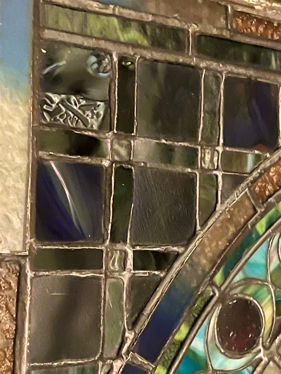 Louis C. Tiffany Studios Medallion Landscape Museum Art Glass Window 1