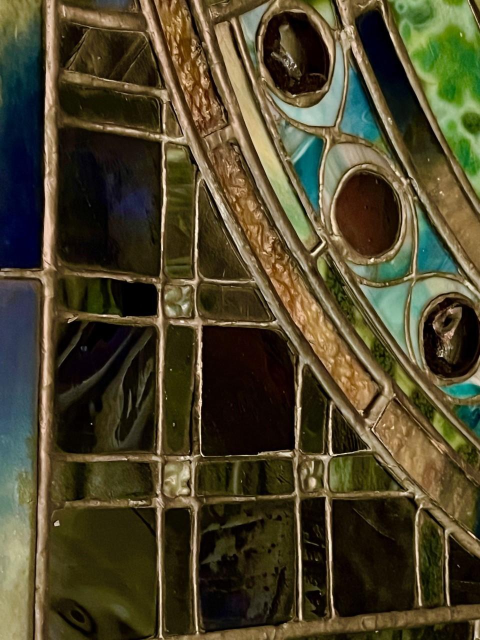 Louis C. Tiffany Studios Medallion Landscape Museum Art Glass Window 2