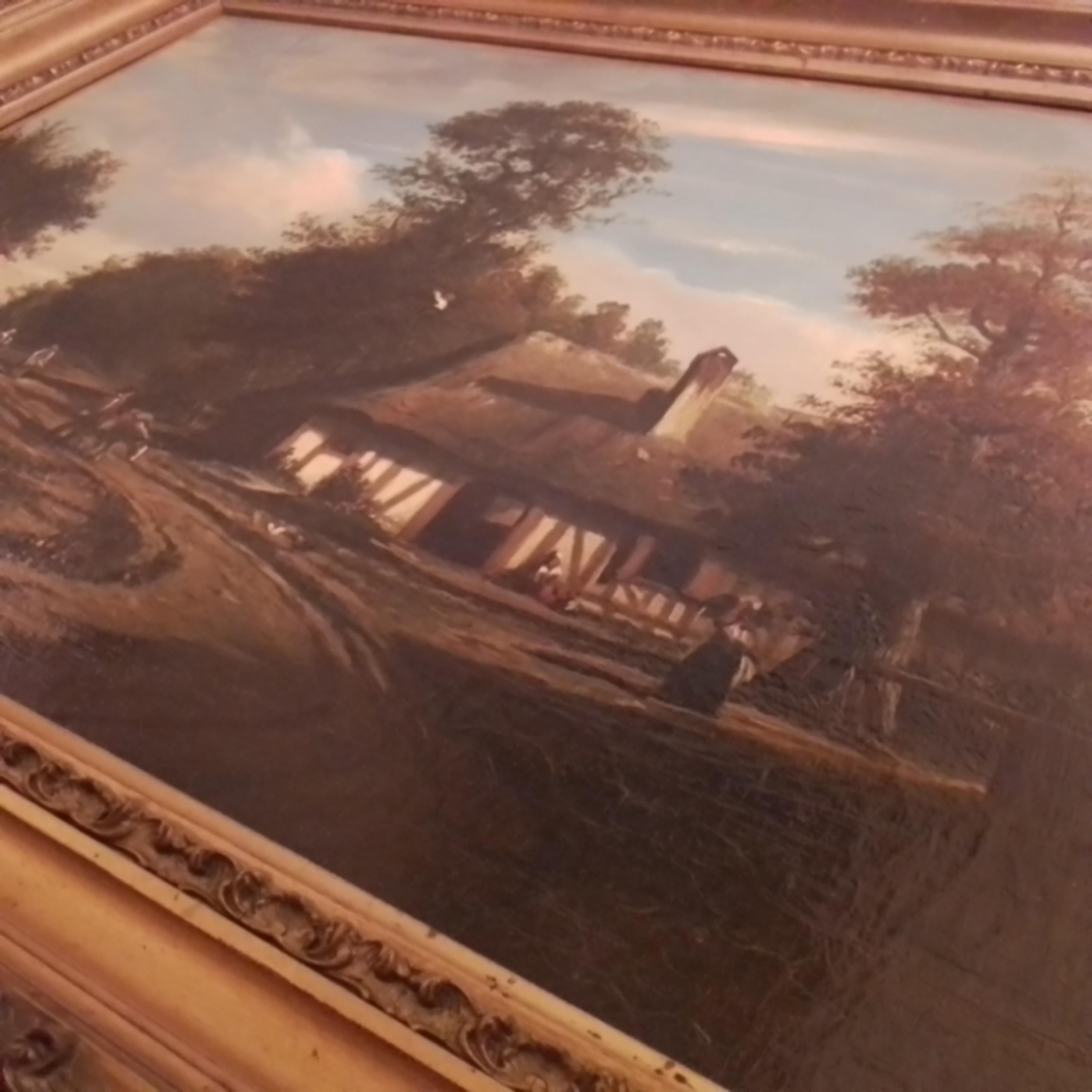 Vintage french art by Louis Cabat - cottage in Normandy - oil on canvas, signed. For Sale 6