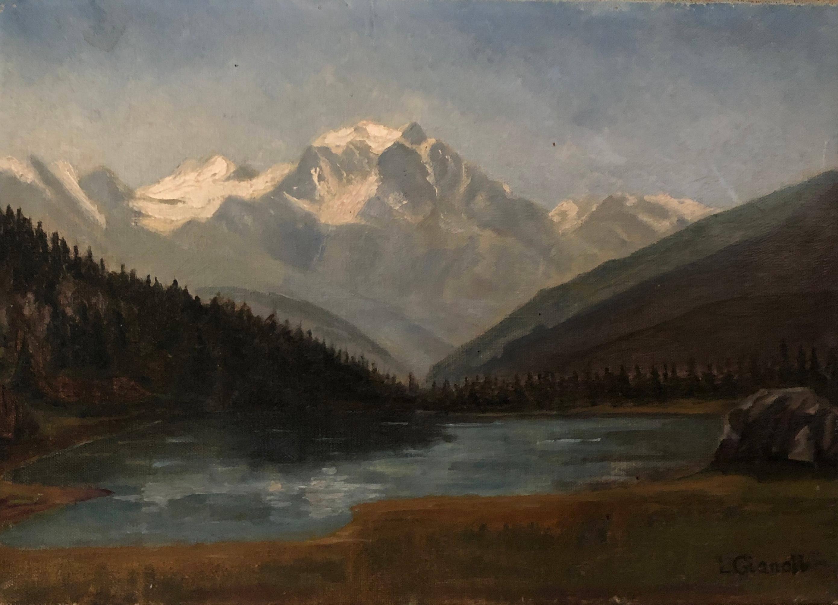 Landscape Painting de Louis Camille Gianoli - El Mont Blanc desde Sallanches