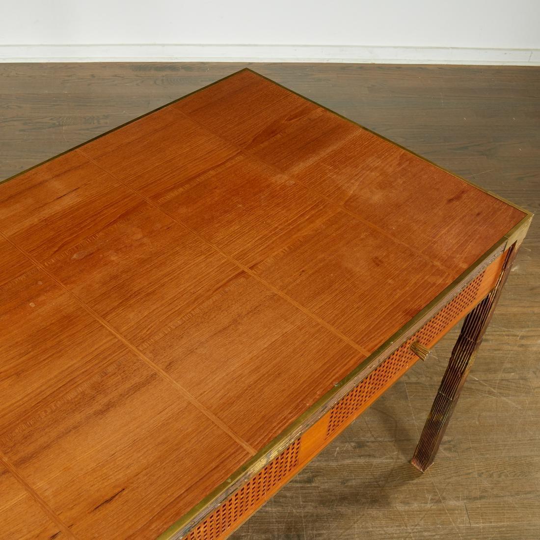 Contemporary Louis Cane, Bronze and Walnut Desk, Bureau Plat For Sale