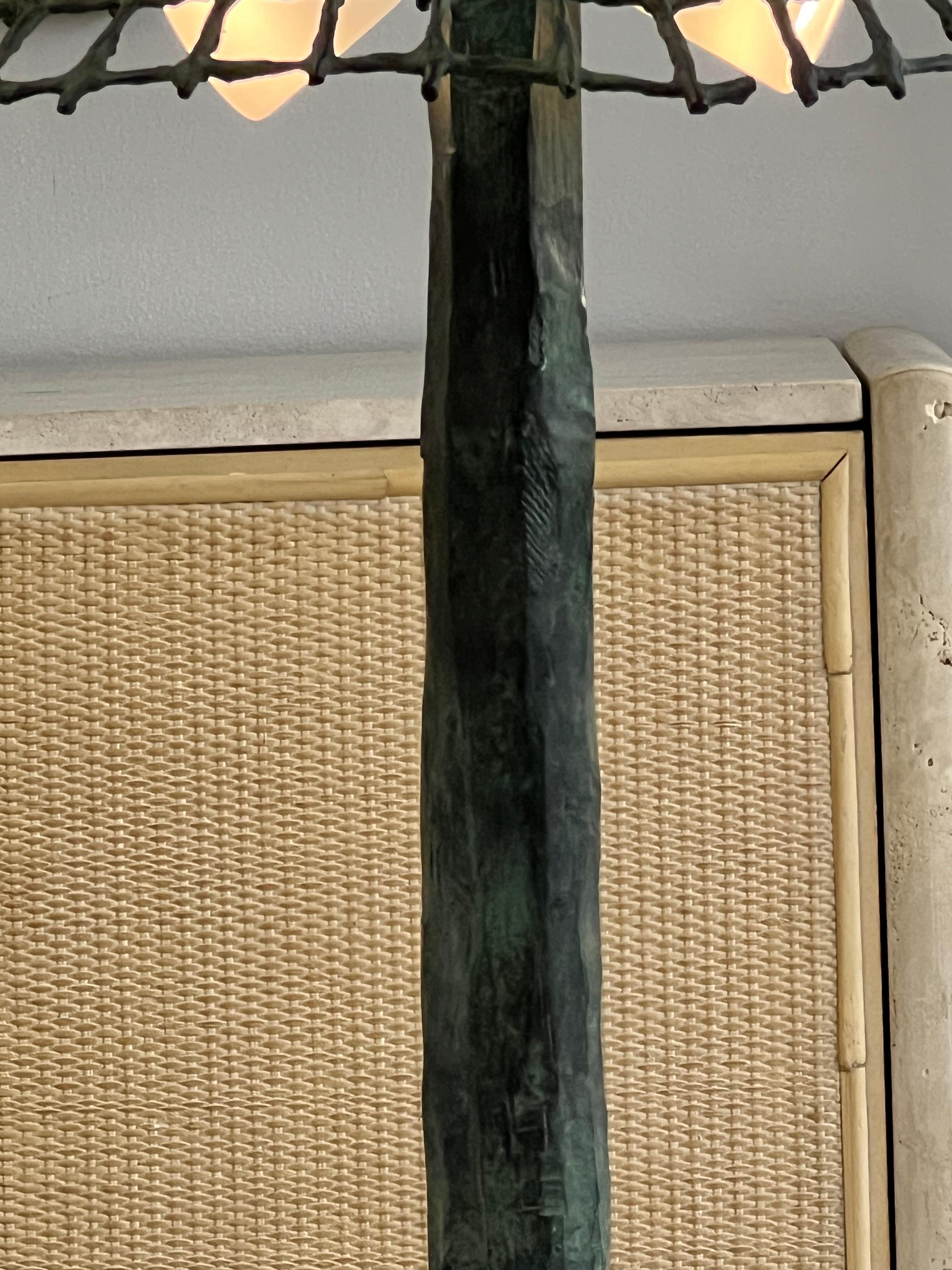 Louis Cane Sculptural Bronze Table Lamp with Shade Signed and Numbered 3/8 For Sale 5