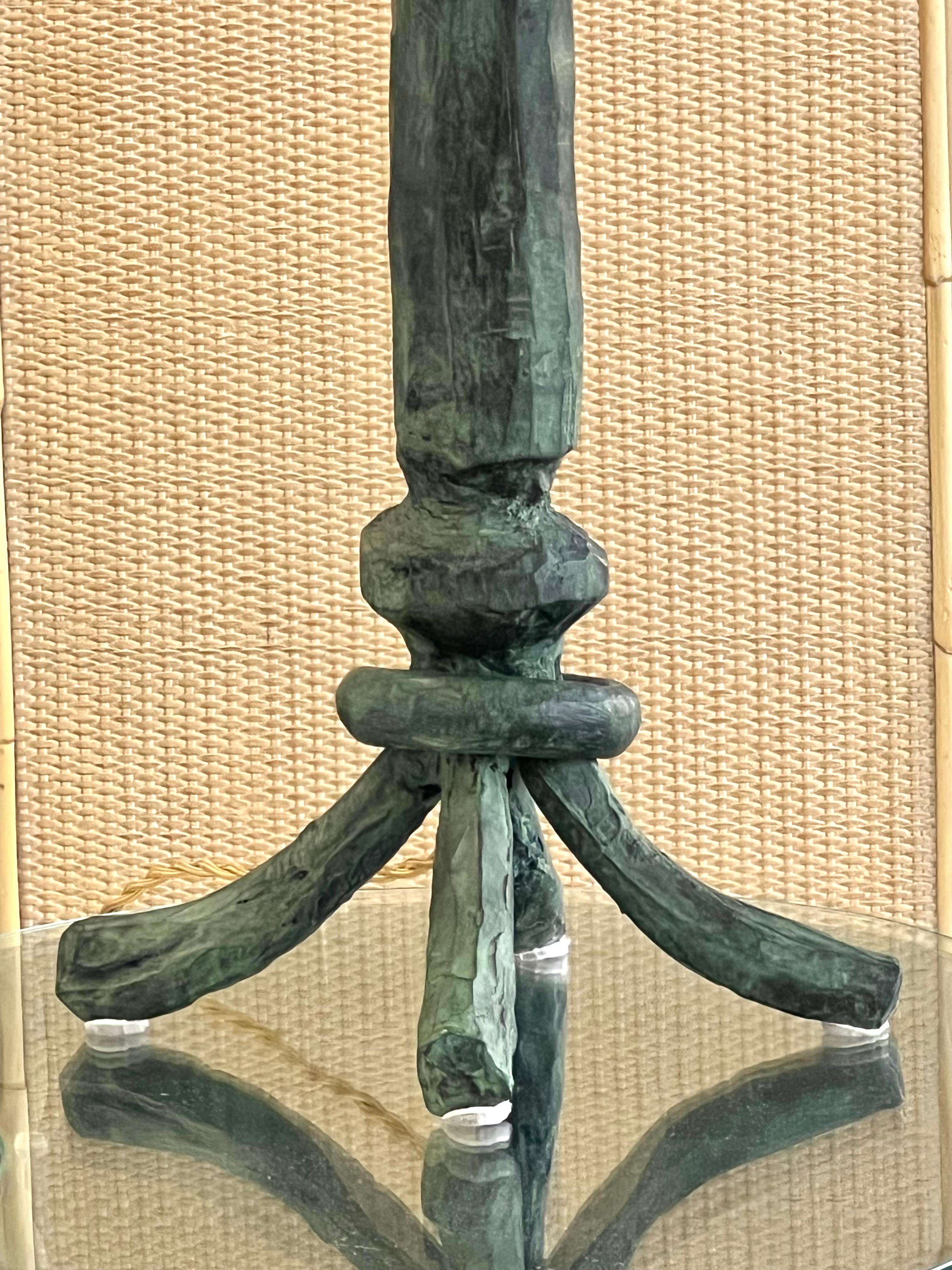 Louis Cane Sculptural Bronze Table Lamp with Shade Signed and Numbered 3/8 For Sale 6