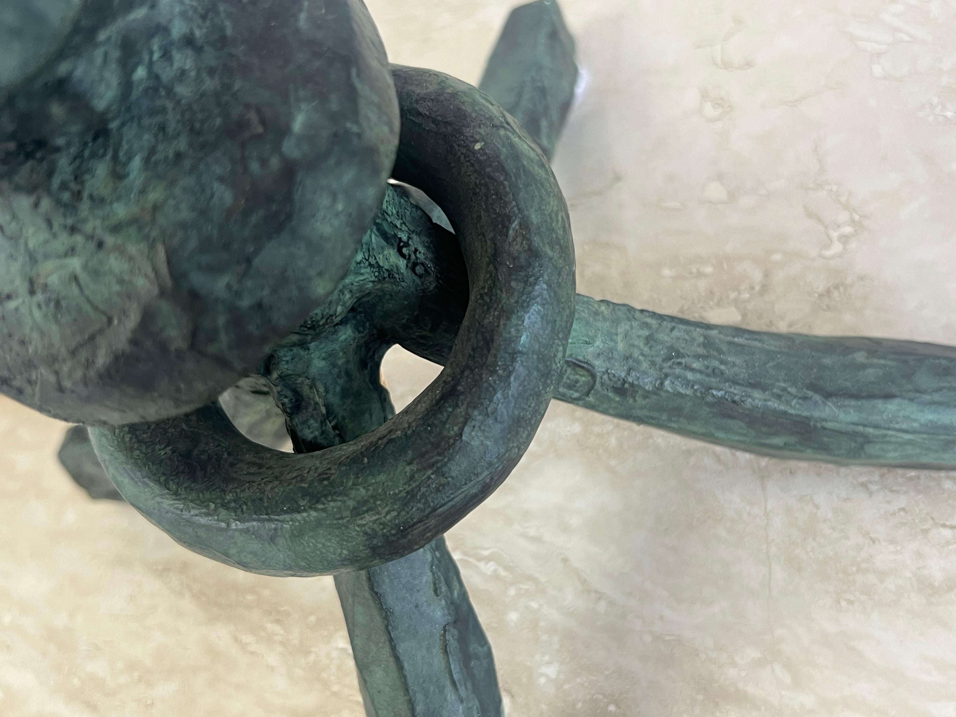 Louis Cane Sculptural Bronze Table Lamp with Shade Signed and Numbered 3/8 For Sale 3