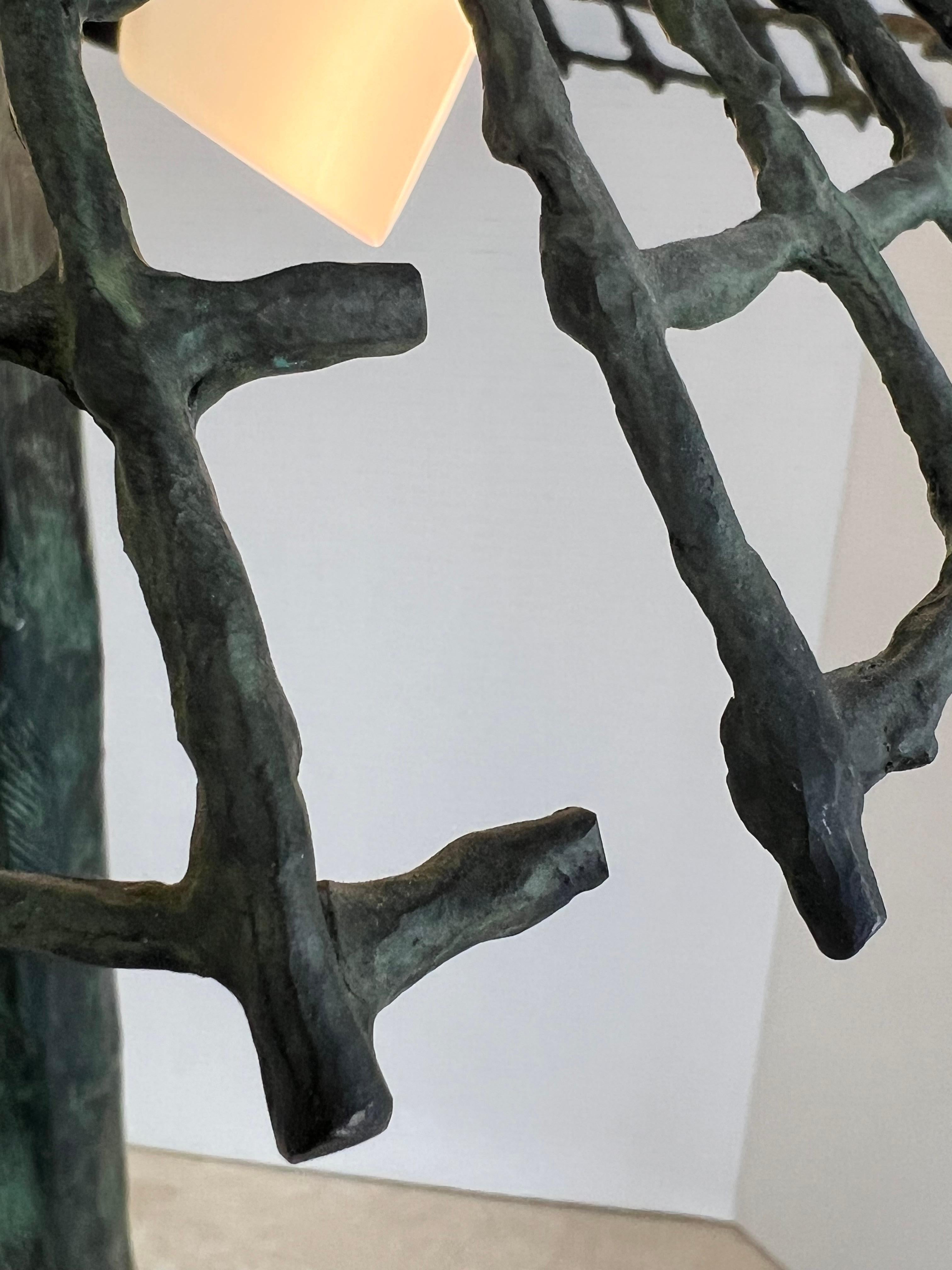 Louis Cane Sculptural Bronze Table Lamp with Shade Signed and Numbered 3/8 For Sale 4