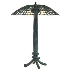Lampada da tavolo scultorea in bronzo con paralume di Louis Cane firmata e numerata 3/8