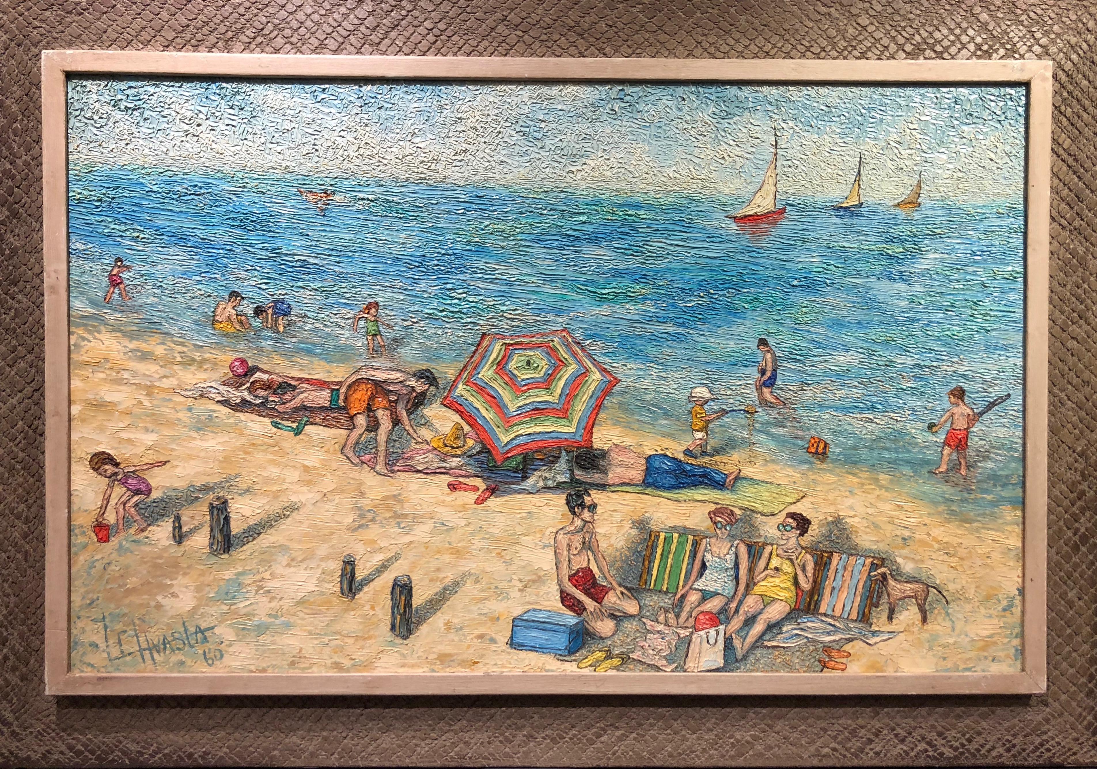 Beach at Playa Del Rey California - Painting by Louis Carl Hvasta