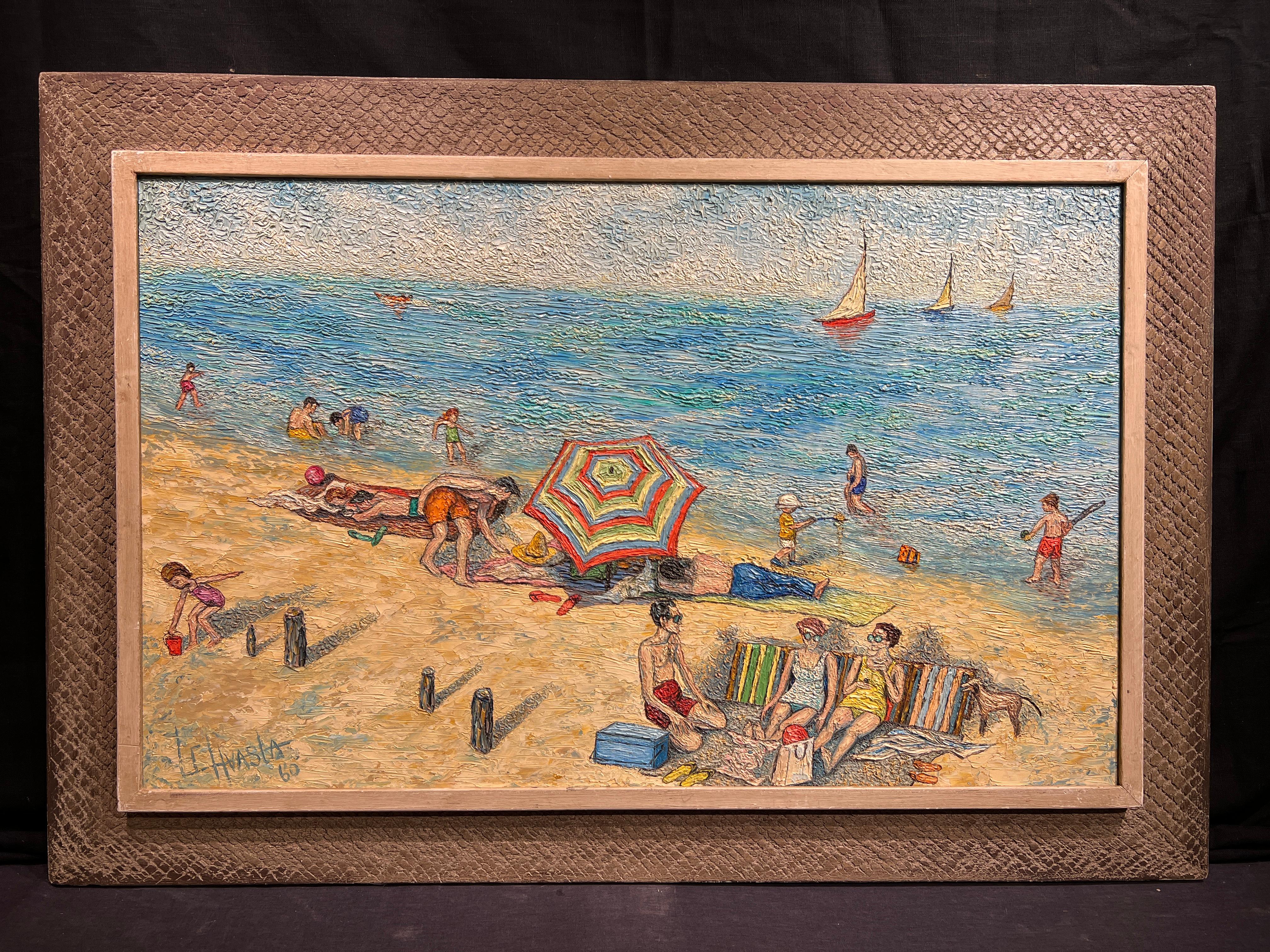 Beach at Playa Del Rey, Kalifornien (Amerikanischer Impressionismus), Painting, von Louis Carl Hvasta