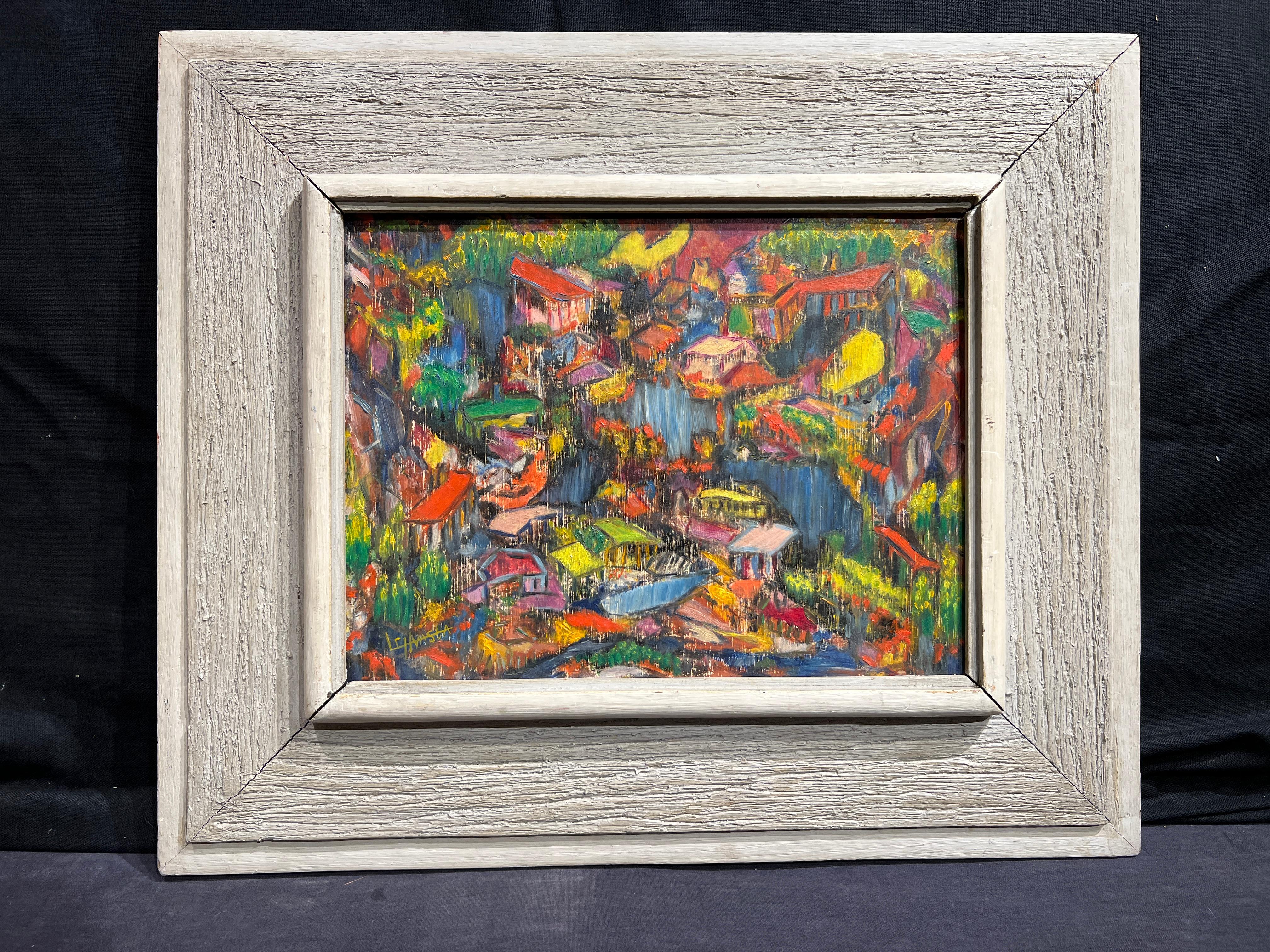 Kleines Dorf (Amerikanischer Impressionismus), Painting, von Louis Carl Hvasta
