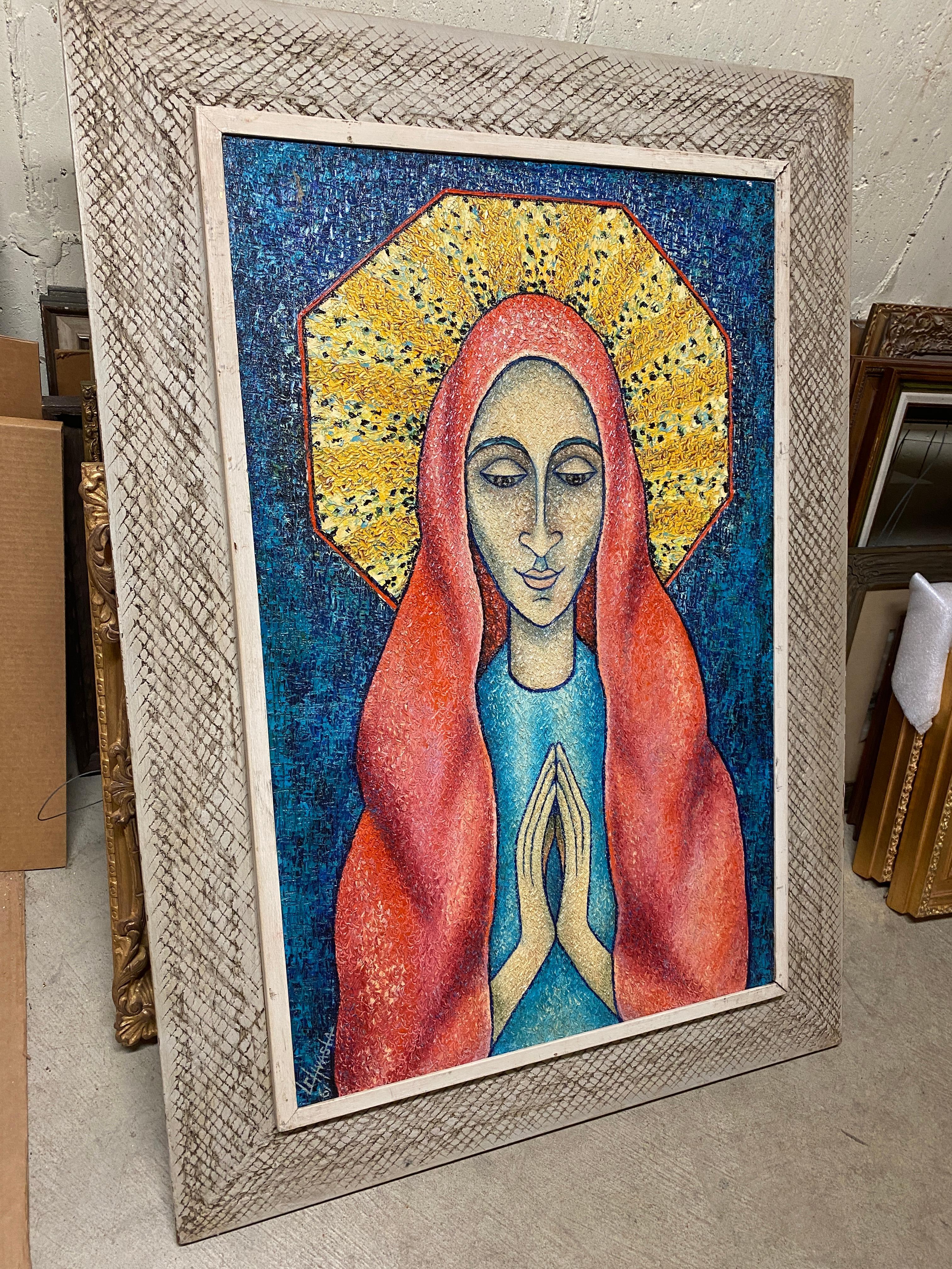 Madonna - Portrait Painting Marrone di Louis Carl Hvasta