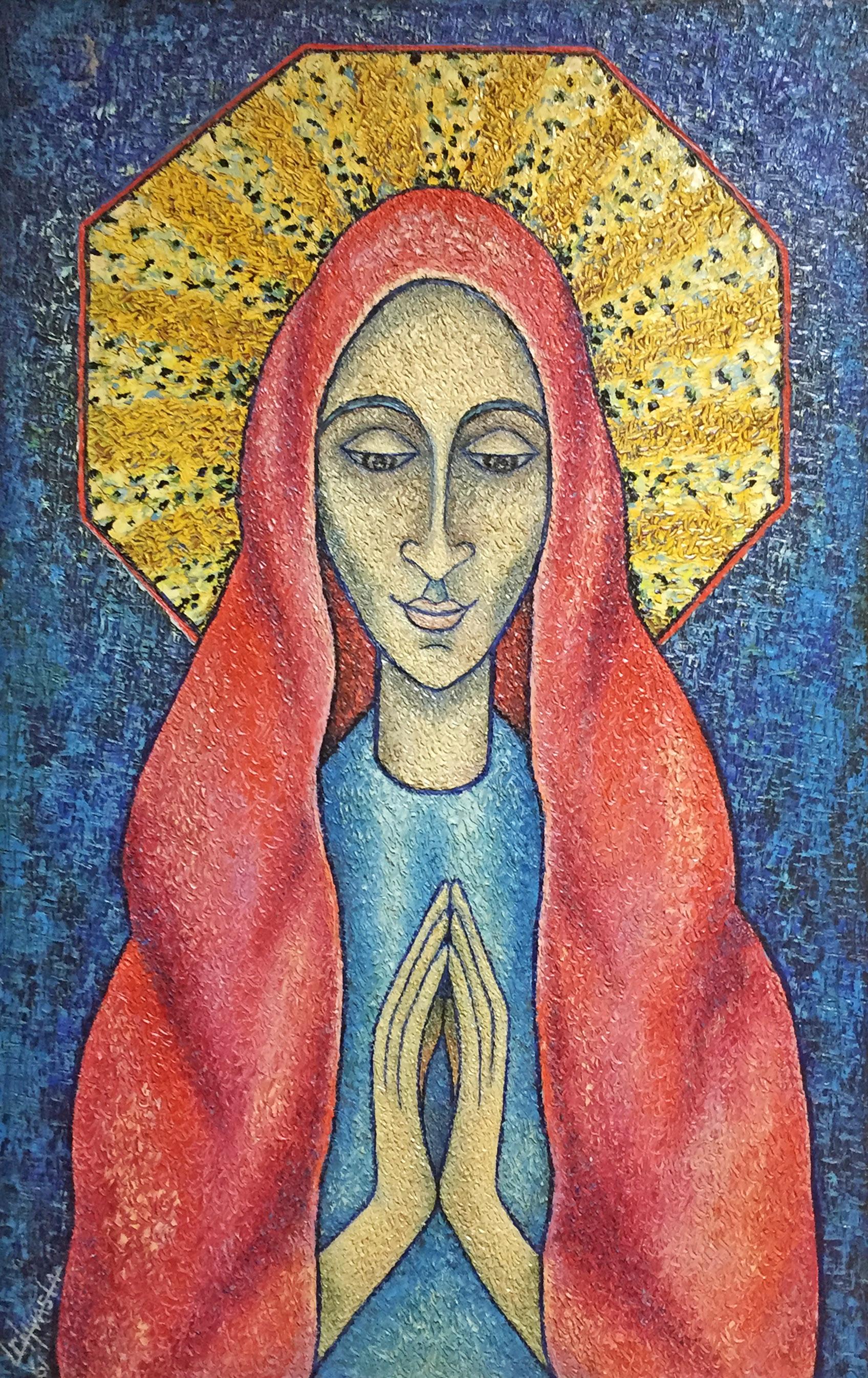 Portrait Painting di Louis Carl Hvasta - Madonna