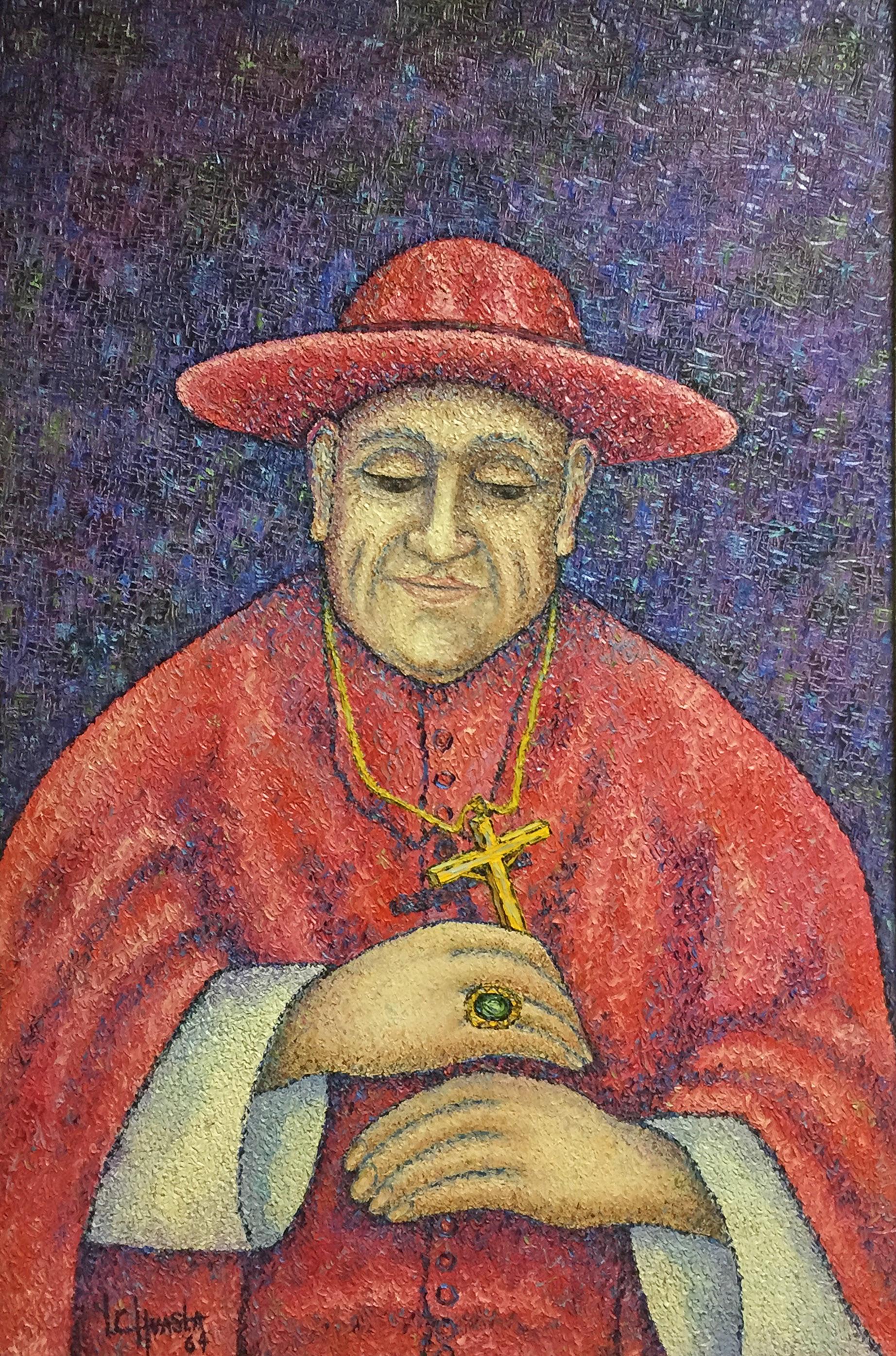 Louis Carl Hvasta Portrait Painting - Pope John 23rd in Cardinal Robe