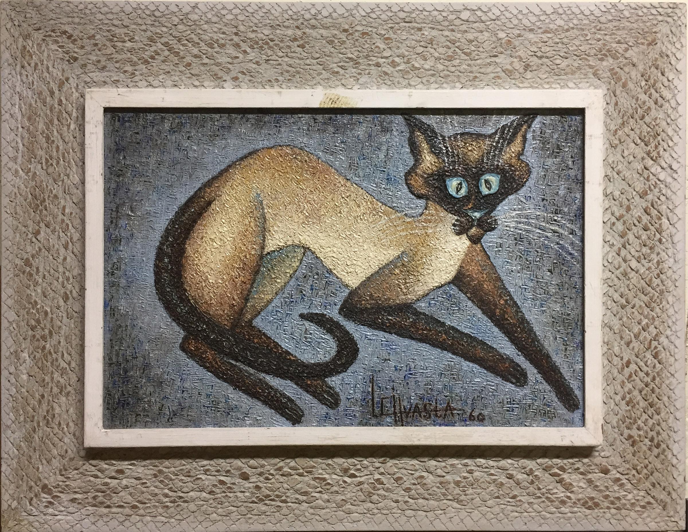 Siamese Cat - Painting by Louis Carl Hvasta