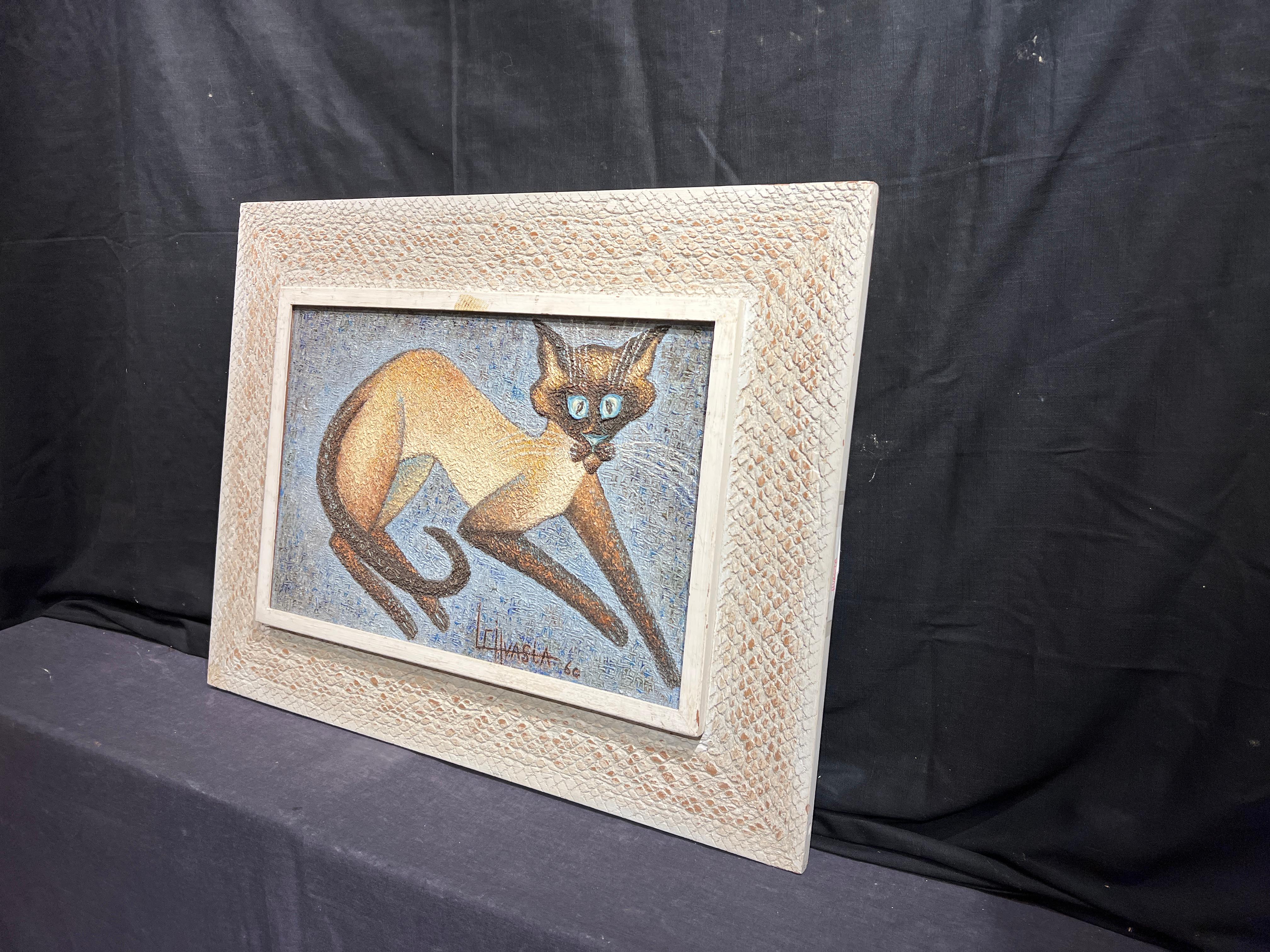 Siamkatze (Grau), Animal Painting, von Louis Carl Hvasta