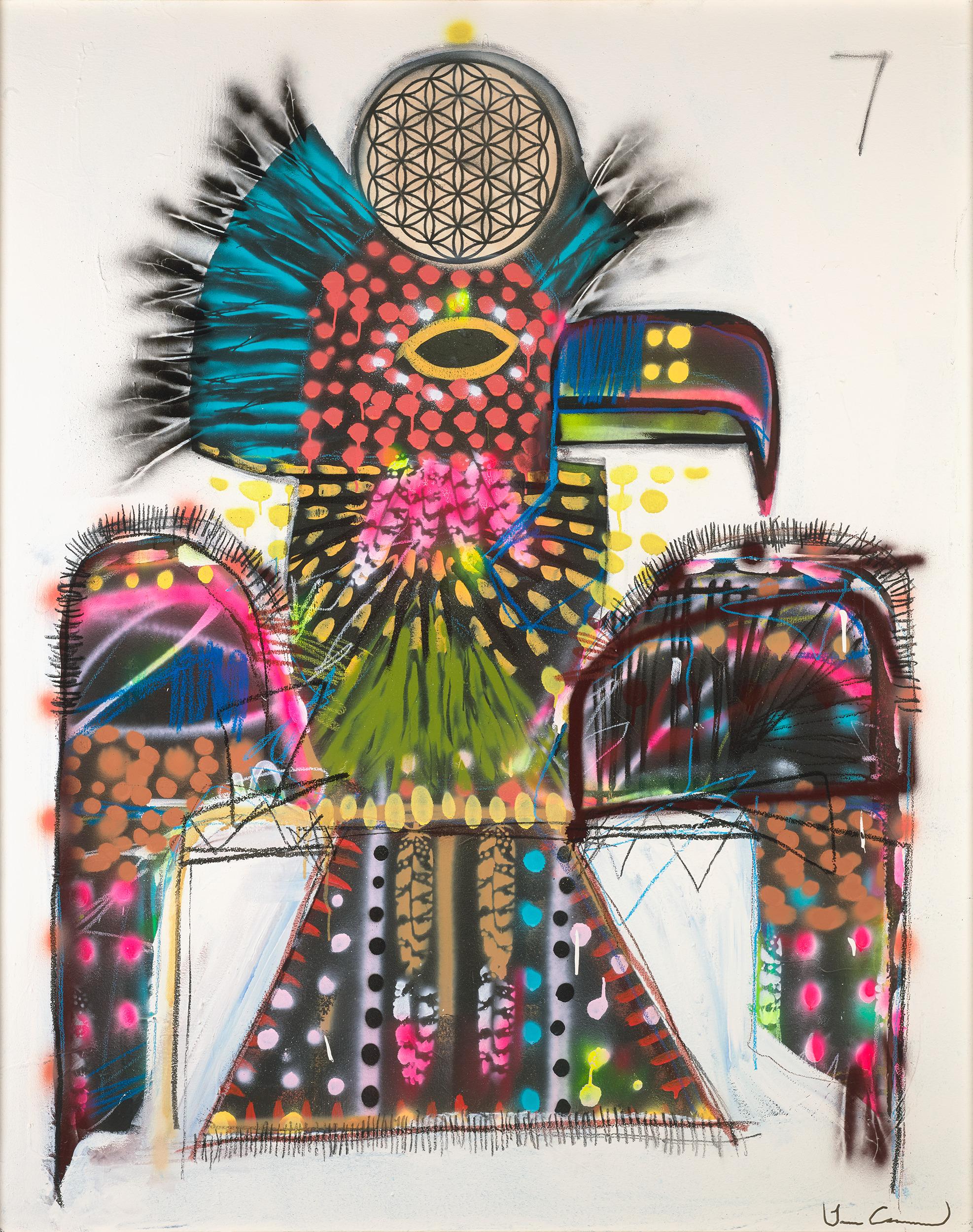 Louis Carreon
b. 1977  Americano

Spirito Uccello

Firmato "Louis Carreon" (in basso a destra)
Tecnica mista su tela

Spirit Bird di Louis Carreon rappresenta una profonda esplorazione dei temi sciamanici, collegando vividamente l'umanità con il