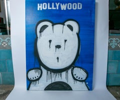 Hollywood - Blue/White Original Canvas Painting