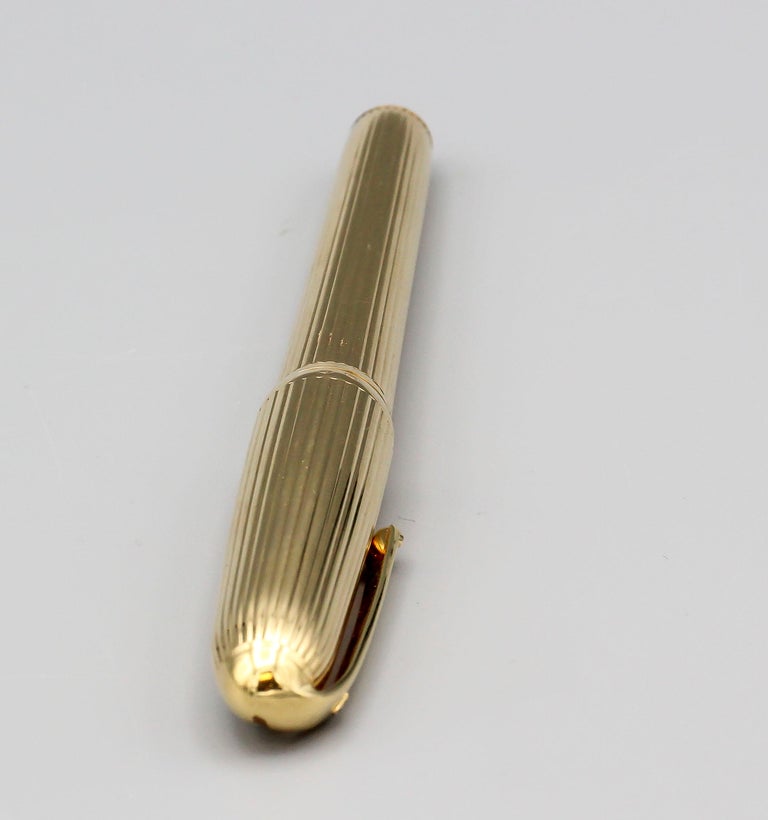 Cabochon Louis Cartier Sapphire 18k Gold Limited Edition Fountain Pen For Sale