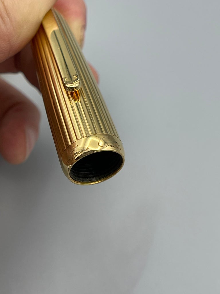 Louis Cartier Sapphire 18k Gold Limited Edition Fountain Pen For Sale 1