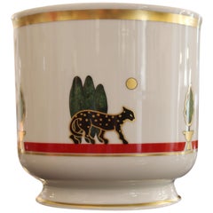 Retro Louis Cartier Vase in Polychrome Porcelain, 1986