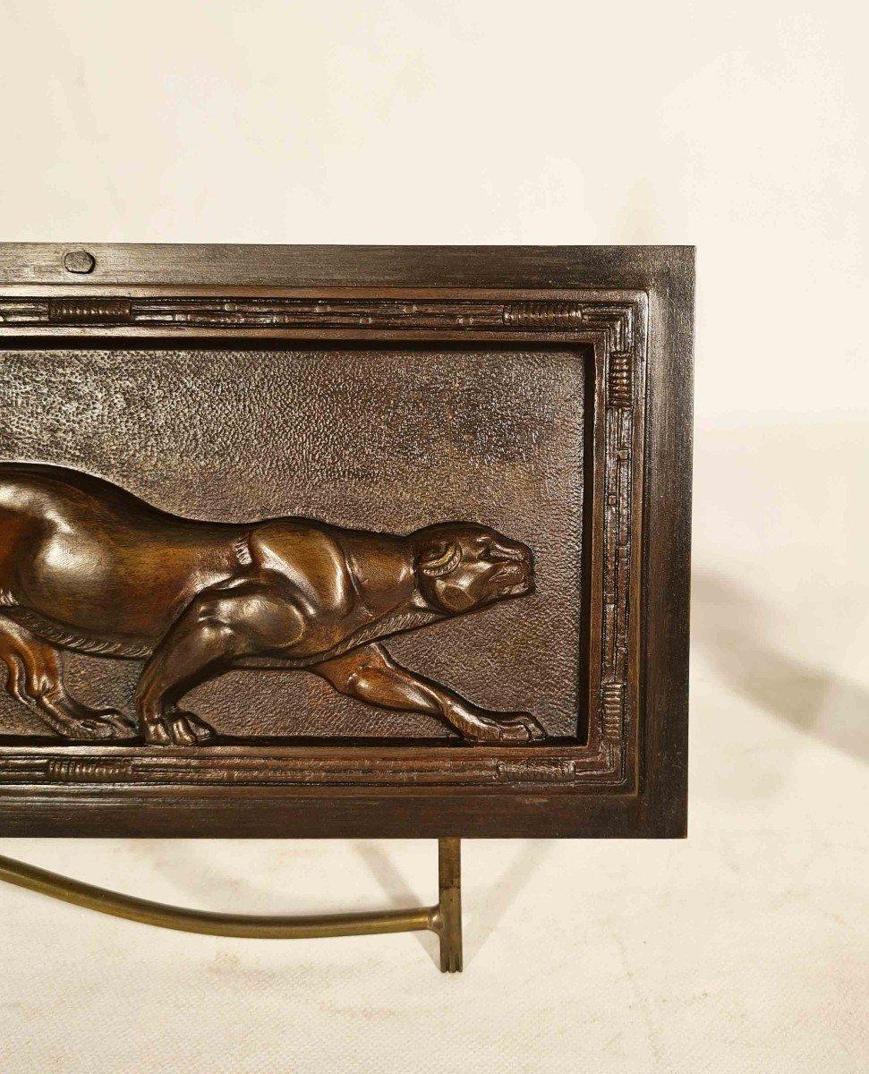 Louis Carvin, Panthère, Bas Relief In Bronze Art Deco Period For Sale 1