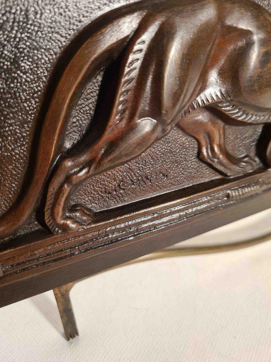 Bronze Louis Carvin, Panthère, bas-relief en bronze Période Art Déco en vente