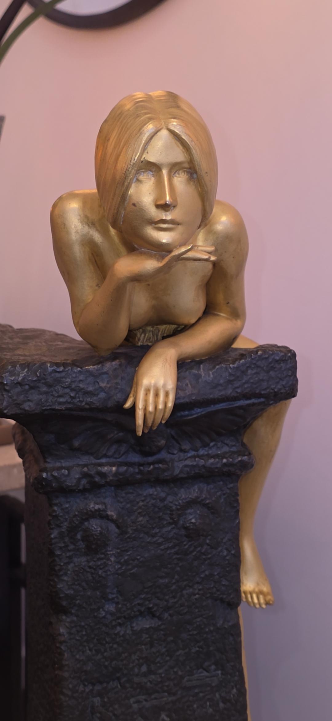 Louis Chalon (1866-1940), Ninfa egiziana, scultura in bronzo simbolista Art Nouveau in vendita 8