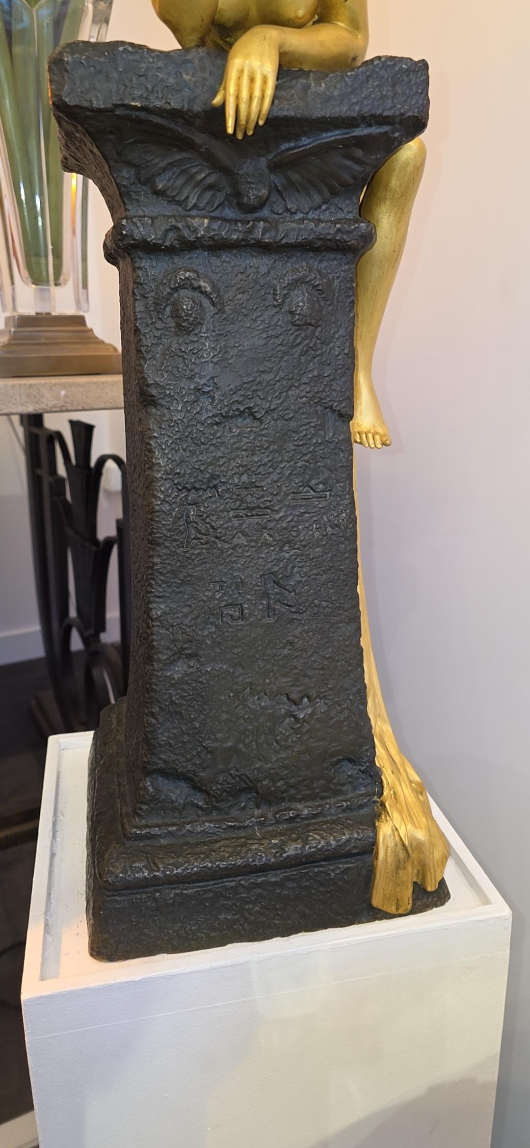 Louis Chalon (1866-1940), Ninfa egiziana, scultura in bronzo simbolista Art Nouveau in vendita 9