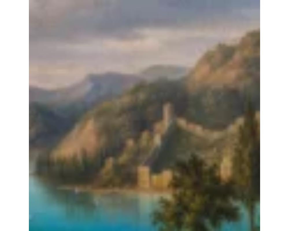 Paint Louis Chalon (French, 1866–1940) an Orientalist Landscape of the Golden Horn C. For Sale