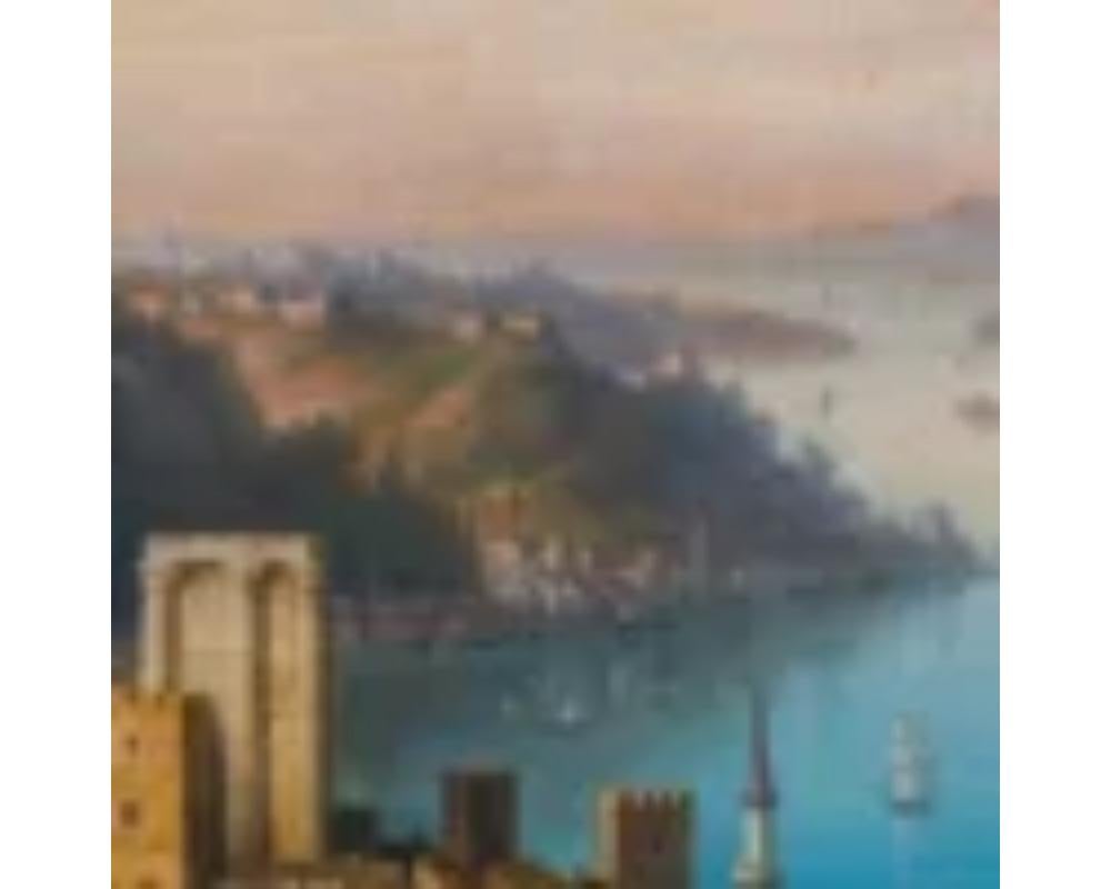 Louis Chalon (French, 1866–1940) an Orientalist Landscape of the Golden Horn C. For Sale 1