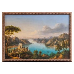 Louis Chalon (francés, 1866-1940) un Paisaje orientalista del Cuerno de Oro C.