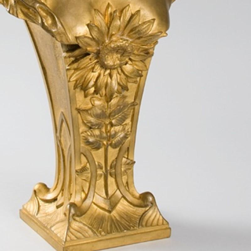 Gilt Louis Chalon French Art Nouveau Bronze Bust