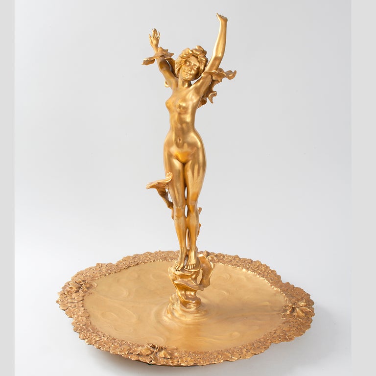 A French Art Nouveau tray with sculpted femme fleur by Louis Chalon. Titled “Pirouetting Femme-fleur,” pictured in: Dynamic beauty: Sculpture of Art Nouveau Paris, by Macklowe Gallery, The Studley Press, 2011, p. 107.

(MG #14331).

  