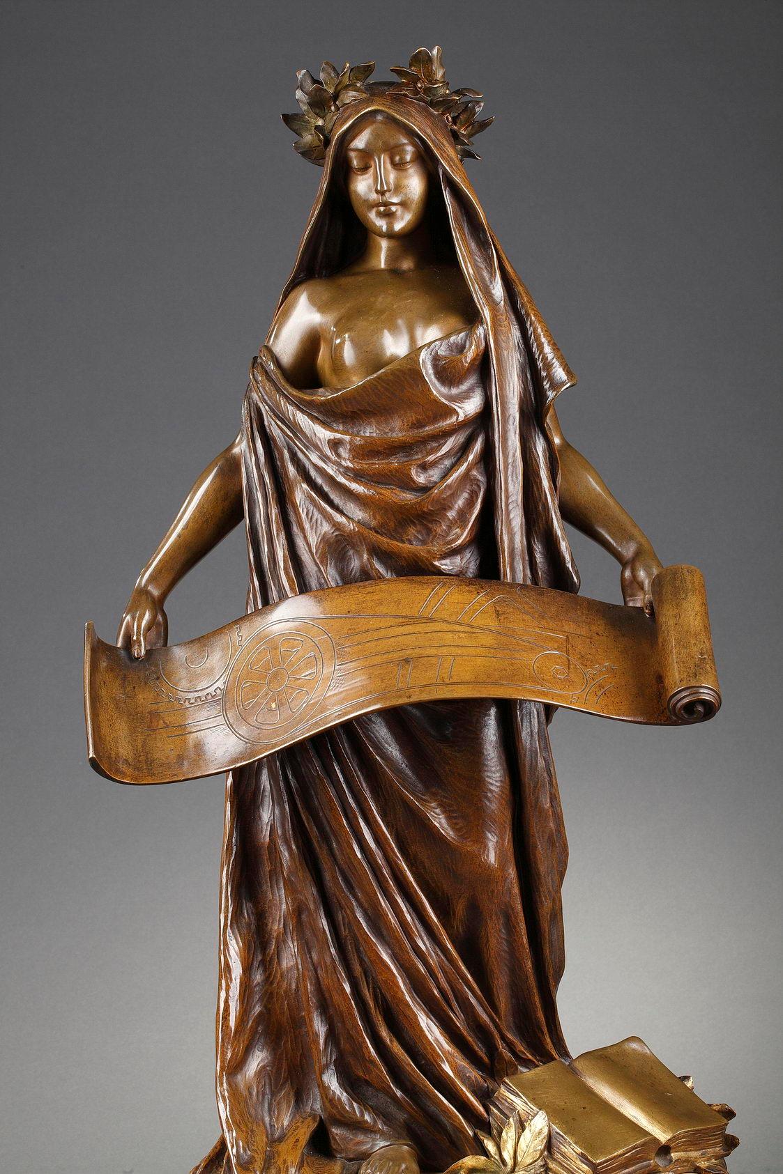 Allegory of Progress - Sculpture by Louis Chalon