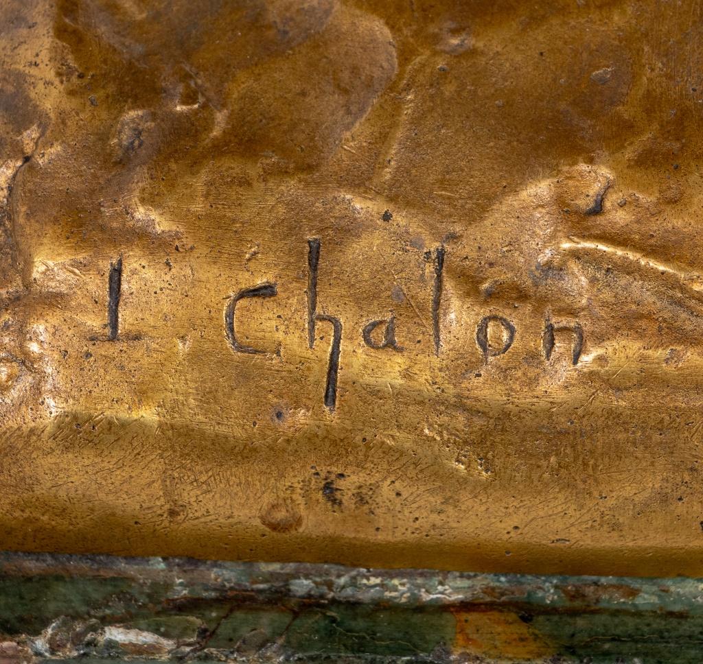 Vergoldete Bronzeskulptur „Valkyrie“ von Louis Chalon im Angebot 3