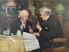 « A Toast » Louis Charles Moeller, peinture de genre réaliste américaine du 19ème siècle
