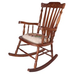 Louis Classic Engraved Rocking Chair, 20th Century 