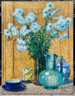 Louis-Claude Paviot. Flowers, 1898. Oil on canvas. Impressionist. Framed.