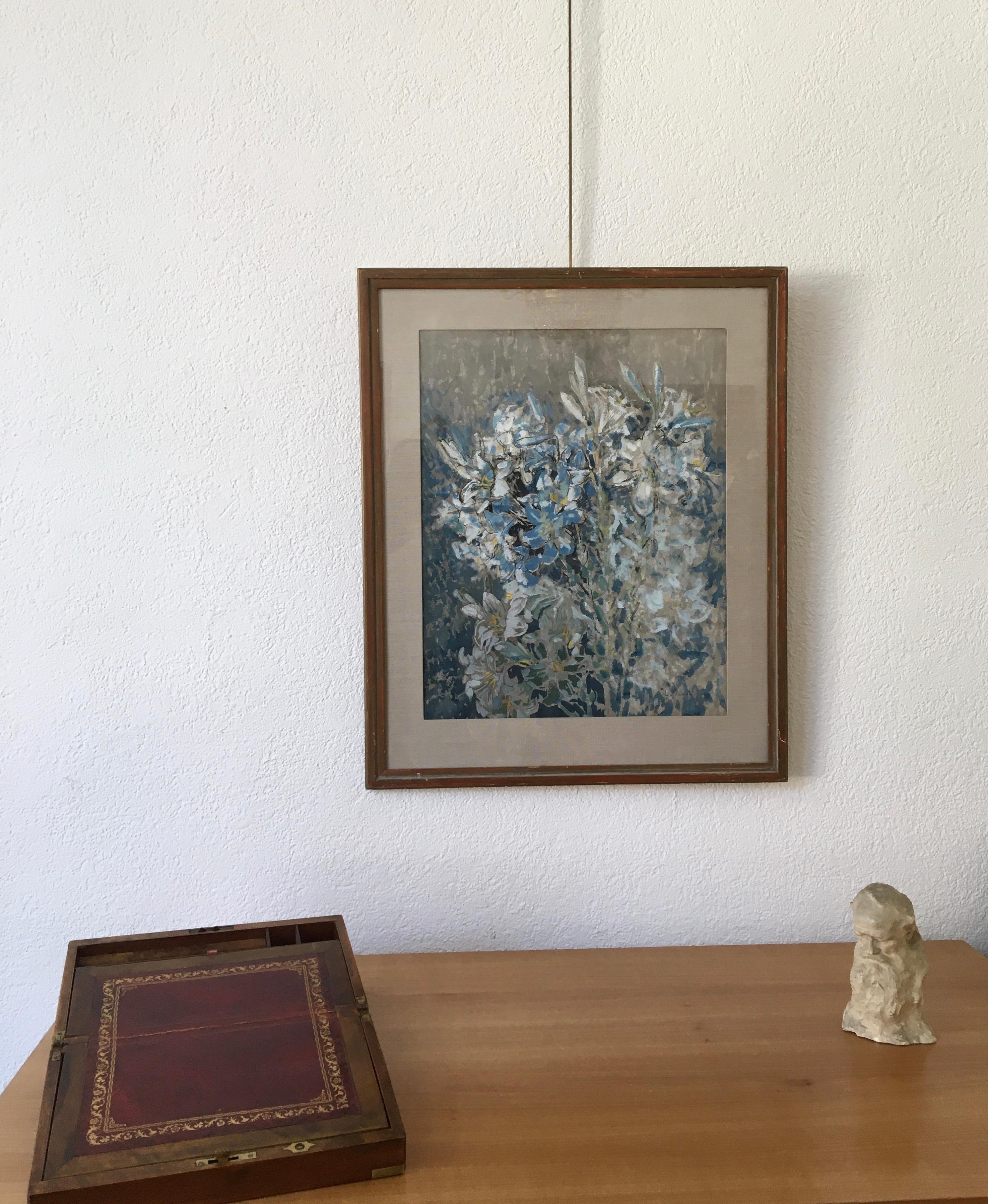 Verrückte Blumen – Painting von Louis-Claude Paviot