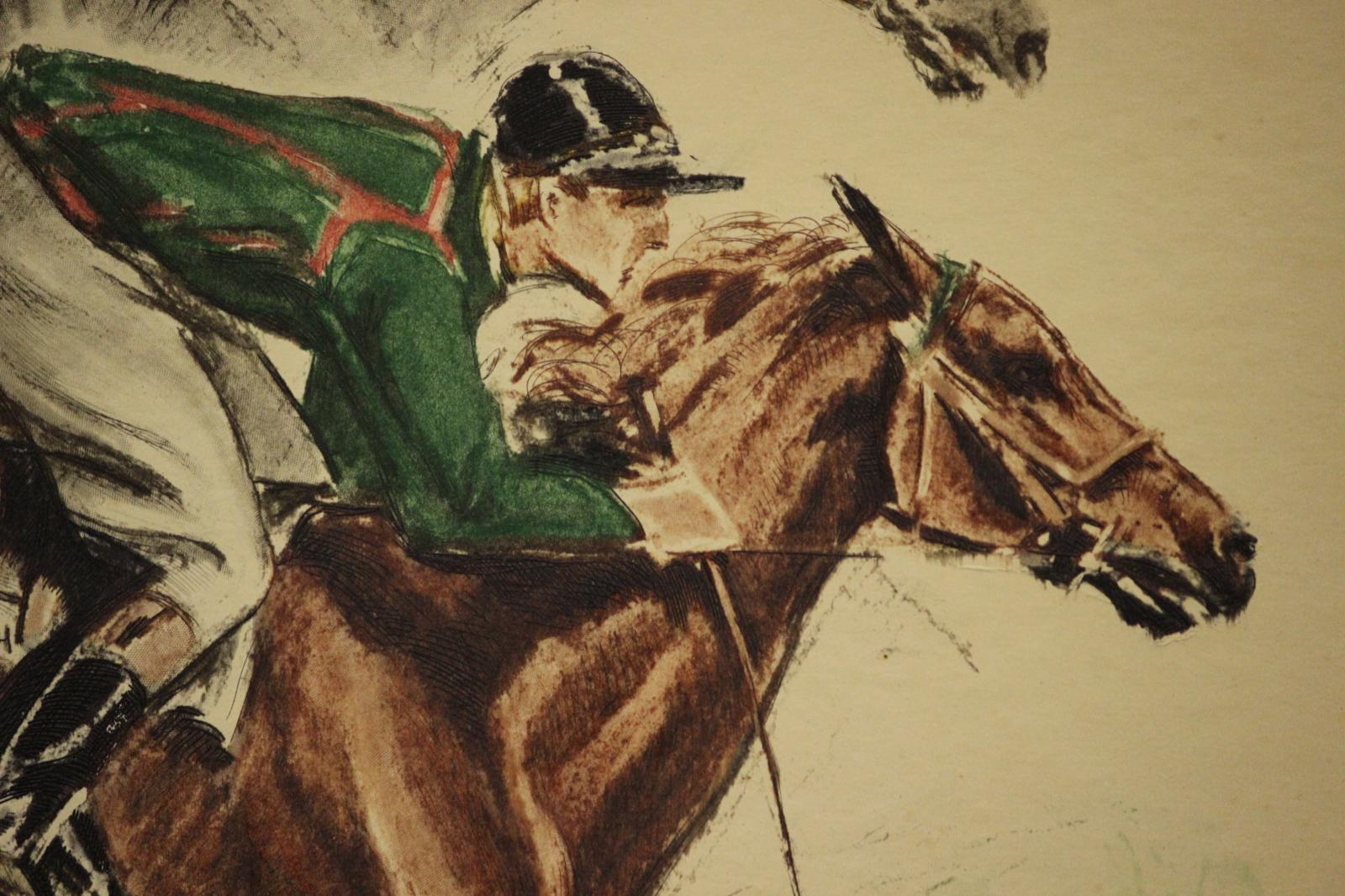 French Steeplechase Etching For Sale 3