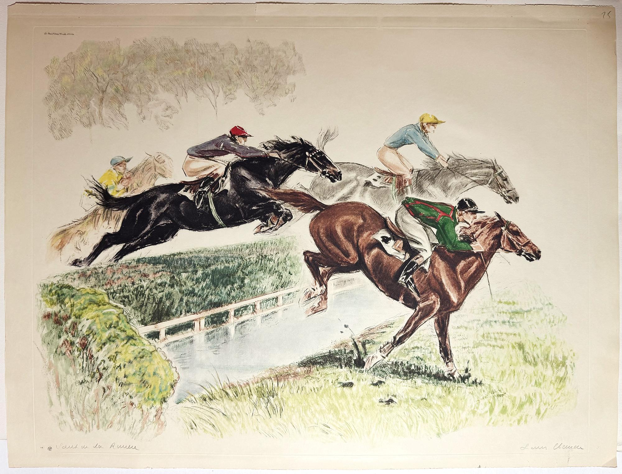 Nude Print Louis Claude - Saut de la Rivière (chevaux de steeple-chase)