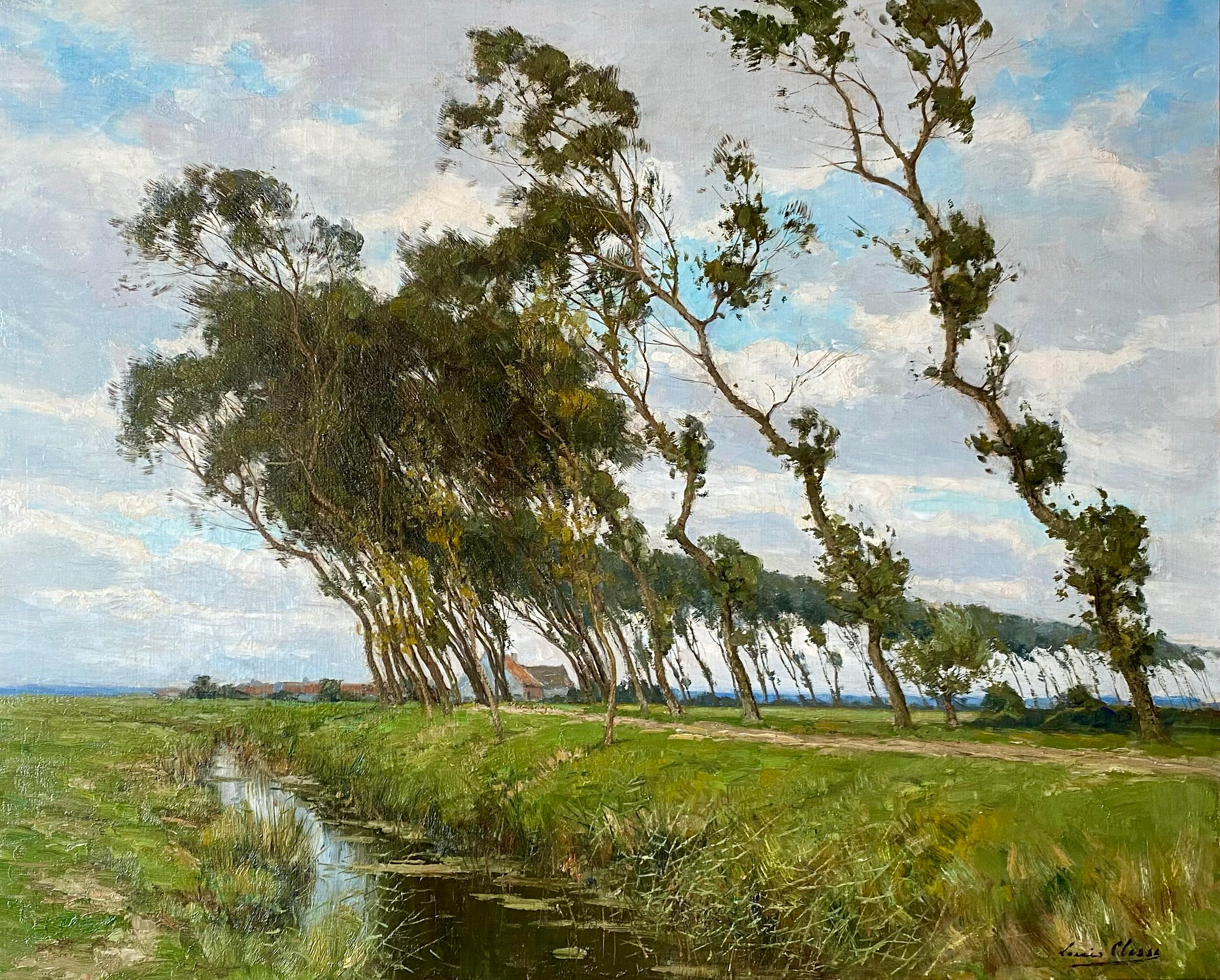 « Au-delà du chemin, Oudenburgr par Clesse Louis  (1889 - Bruxelles - 1961) - Painting de Louis Clesse