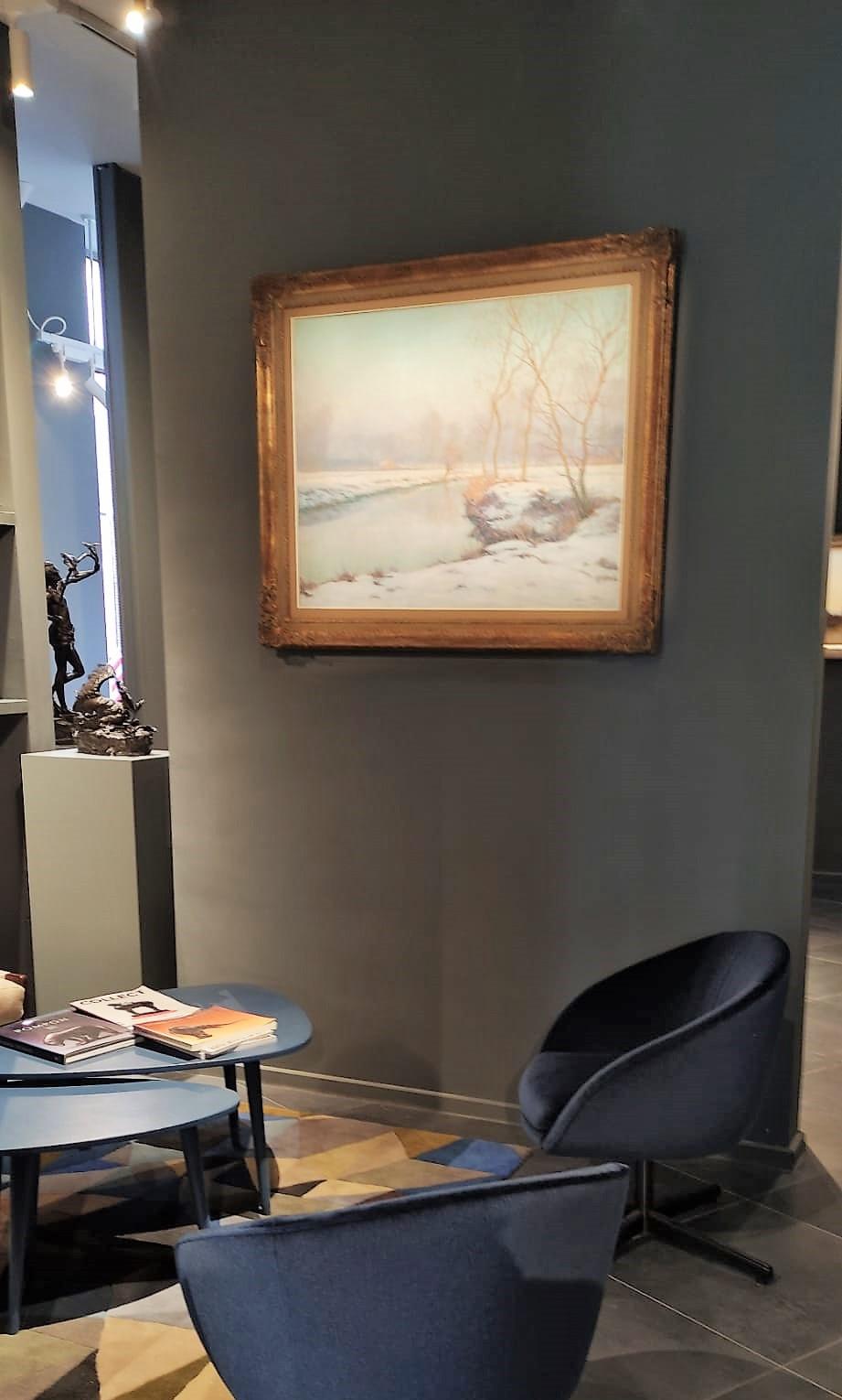 A gennaio - Painting Impressionismo di Louis Clesse