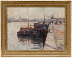 Louis Clesse (1889-1961) - Mid 20th Century Oil, Study of the Harbour
