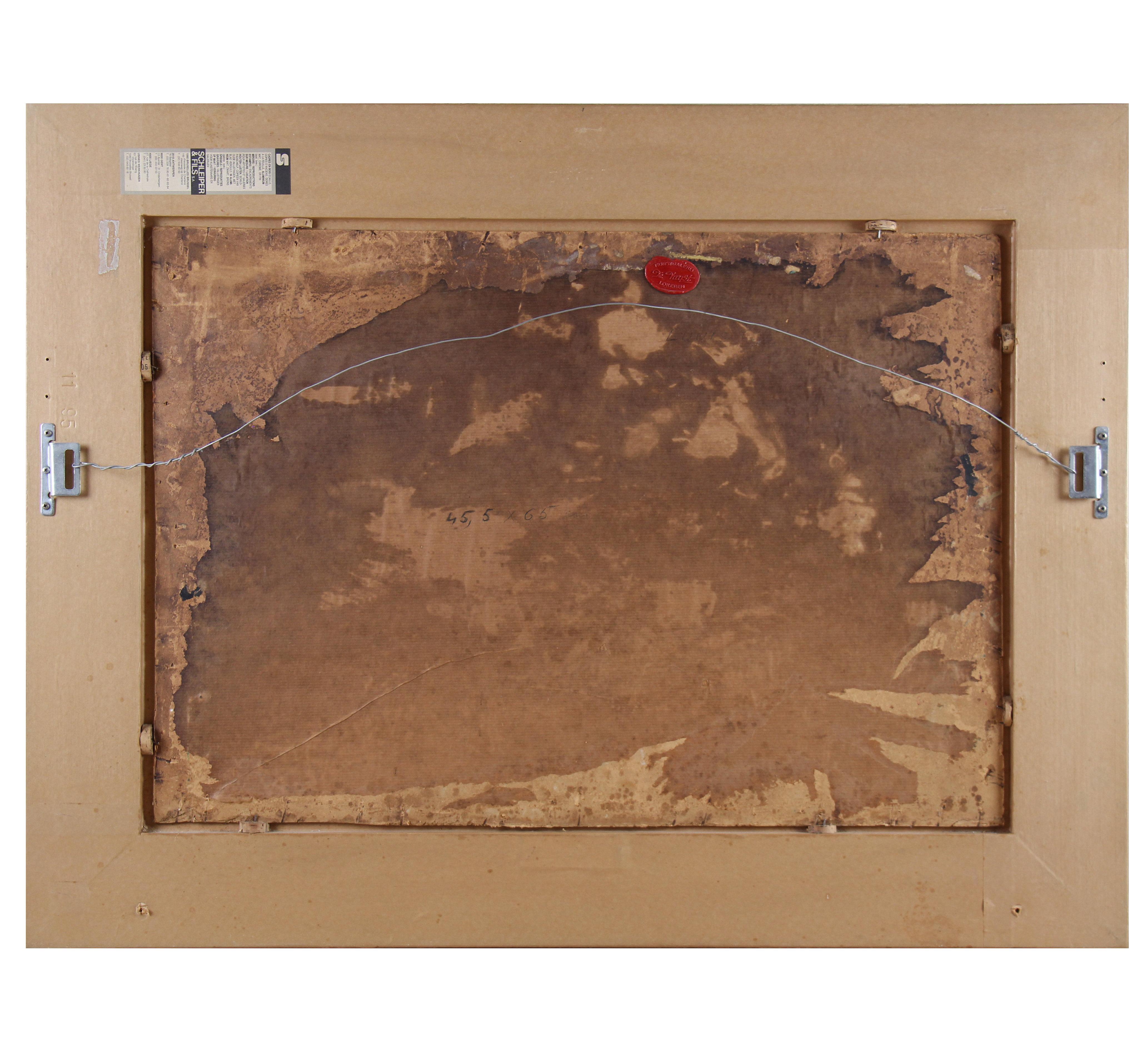 Paisaje invernal de bosque óleo sobre lienzo de Louis Clesse s. XX en venta 4