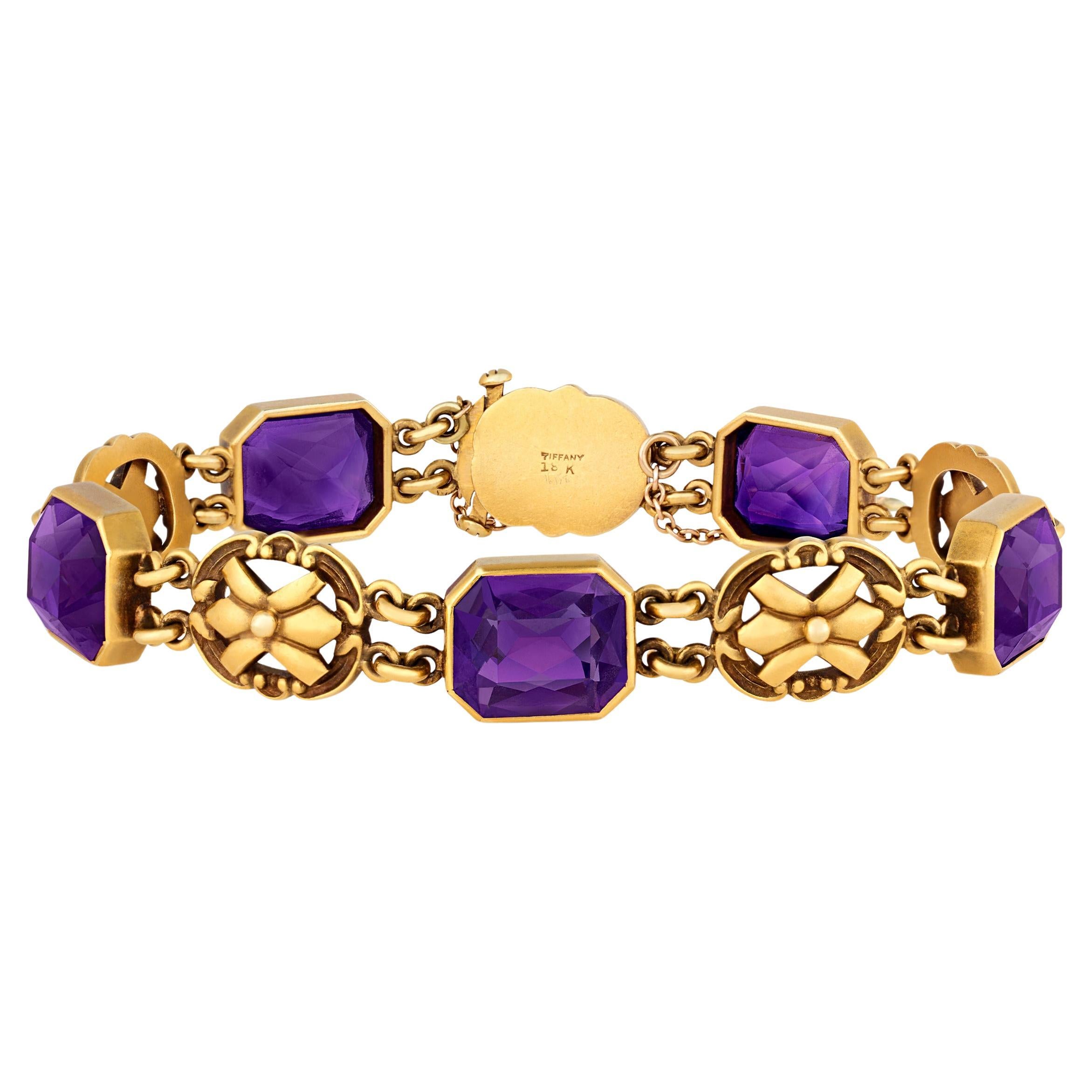 Bracciale di ametista Louis Comfort Tiffany, 25,50 Carati in vendita
