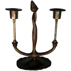 Louis Comfort Tiffany Bronze Antique Candleholder