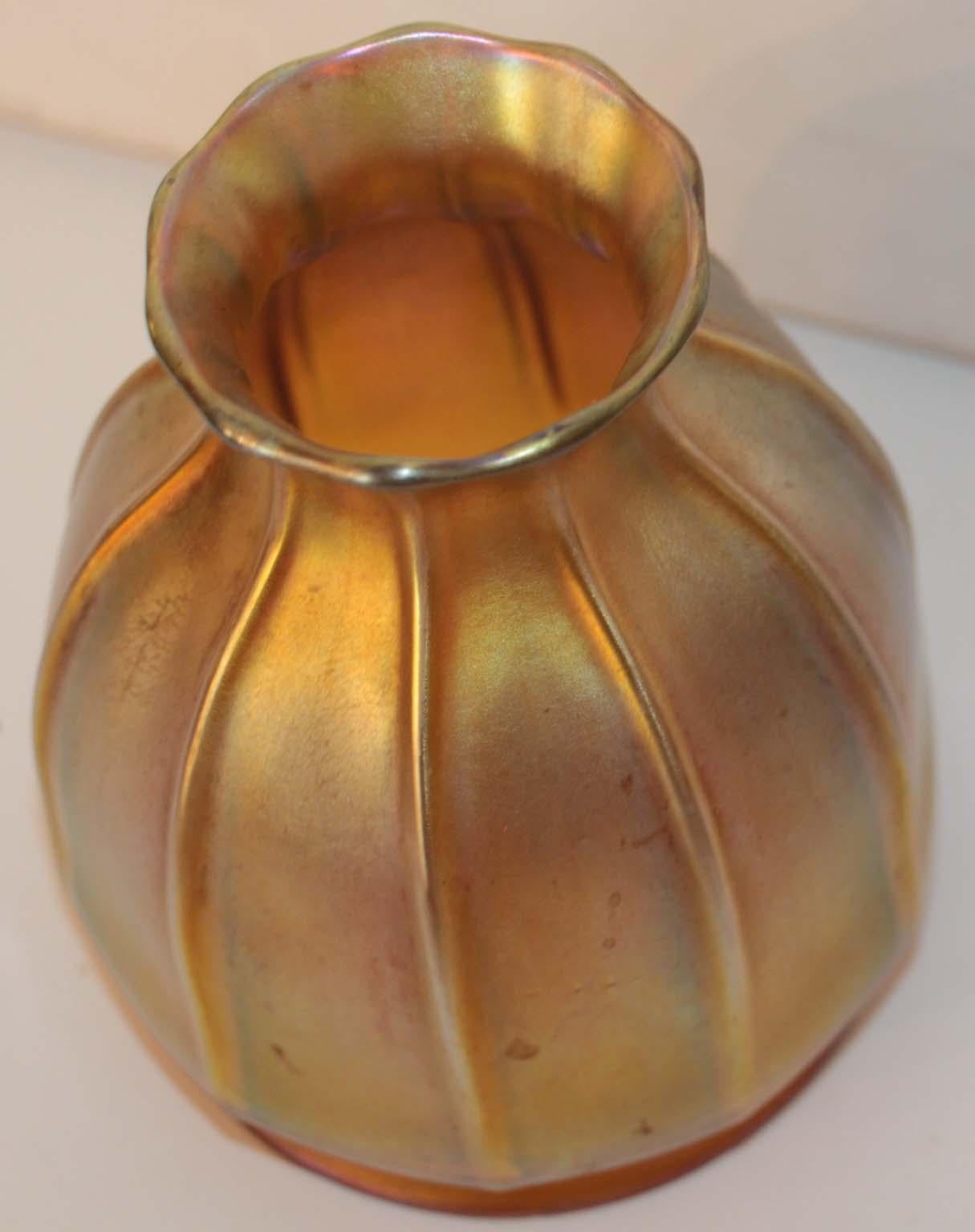 Bronze Louis Comfort Tiffany Candle Lamp